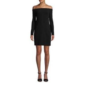 Lumiere Black Knit Off-The-Shoulder Sheath Dress